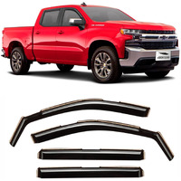 Voron Glass In-Channel Extra Durable Rain Guards For Trucks Chevrolet (Chevy) Silveradogmc Sierra 1500 2019-2022 Crew Cab, Window Deflectors, Vent Window Visors, 4 Pieces - 220089