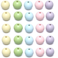 100 Wooden Beads 16Mm Colored Wood Beads Variety Pack With 35Mm Hole Smooth Loose Beads For Farmhouse Garland Craft Jewelry Making Home Party Decor (20Pcs For Each Color)