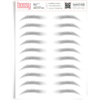 Brows By Bossy Studio & Co Temporary Eyebrow Tattoos Waterproof Eyebrow Stickers, False Tattoos Hair Like Peel Off Instant Transfer Brow Natural Gray