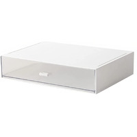 Kulusion Desk Organizer With Storage Drawers Stackable , Plastic, White Great For Office School Home - 1Drawers (White)