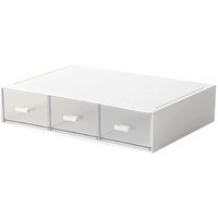 Kulusion Desk Organizer-Stackable Storage Drawers, Plastic Stackable Drawers Perfect For Collection Small Item/Cosmetic Office Organizer - 3 Drawers (White)