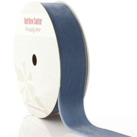 1\" Velvet Ribbon Antique Blue 5 Yards Hairbow Center
