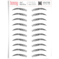 Brows By Bossy Studio & Co Temporary Eyebrow Tattoos Waterproof Eyebrow Stickers, False Tattoos Hair Like Peel Off Instant Transfer Brow Upward Black