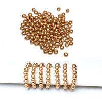 300Pcs 10Mm Gold Wood Beads Round Ball Wooden Loose Beads For Necklace Bracelet Home Decor ( 3Mm Hole )