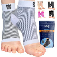Bitly Plantar Fasciitis For Women & Men Socks Foot & Ankle Compression Sleeve, White, Xl