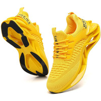 Skdoiul Men Sport Running Sneakers Tennis Athletic Walking Shoes Mesh Breathable Comfort Fashion Runner Gym Jogging Shoes Yellow Size 9