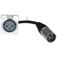 Mcsproaudio Floor Stage Box Panel Mount Pigtail Drop In No Solder (Xlr Female  Xlr Male, Black)