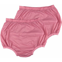 Adult Leakproof Underwear For Incontinence, Washable Low Noise Reusable Adult Diaper Cover, Grey Plastic Pants Cover Unisex 2Pcs (2Xl, Pink)