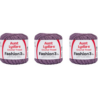 Aunt Lydia Fashion Plum Crochet - 3 Pack Of 150Y/137M - Cotton - Gauge 3 - Crochet
