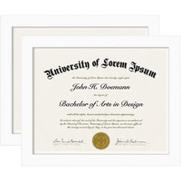 Americanflat 85X11 Diploma Frame In White With Shatter Resistant Glass - Horizontal And Vertical Formats For Wall And Tabletop