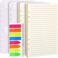 Leobro A5 Refill Paper, 5.5 X 8.5 Paper For A5 Binder, A5 Planner Inserts, 6 Ring A5 Lined Paper With A5 Binder Pockets, A5 Binder Inserts Paper For Refillable Notebook, Journal, Planner Refills