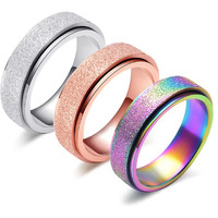 Laoyou Spinner Ring For Women Anxiety Relief - 6Mm Stainless Steel Glitter Rose Gold Silver Rainbow 3Pcs Fidget Rings Band Pack Mothers Day Birthday Gifts For Mom Daughter Girlfriend Girls Size 5
