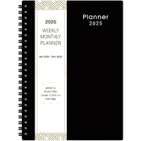 2025 Planner - Weekly & Monthly Planner 2025, Planner 2025, From January 2025 - December 2025, 6.25 In  8.3 In, Flexible Cover, Twin-Wire Binding - Classic Black, Improving Your Time Management Skill
