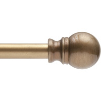 Kenney Davenport 12 Petite Cafa Decorative Window Curtain Rod, 28-48, Brushed Brass