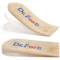 Dr.Foot Adjustable Orthopedic Heel Lift Inserts, Height Increase Insole For Leg Length Discrepancies, Heel Spurs, Heel Pain, Sports Injuries, And Achilles Tendonitis (Beige, 3 Layers)