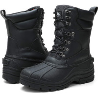 Aleader Mens Snow Boots Waterproof Insulated Cold Weather Winter Warm Boots Black Pu/01 10 Us