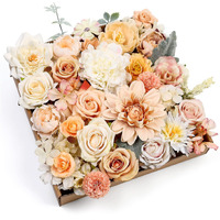 Serra Flora Artificial Flowers Rose 32Pcs Silk Mix Peony Daisy Hydrangea Fake Flowers For Diy Wedding Bouquets Combo Centerpieces Arrangements Party Bridal Baby Shower Home Decorations
