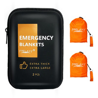 Frelaxy Emergency Blanket 2-Pack4-Pack, Extra-Thick Extra-Large Space Blankets With Whistles, Storage Pouchs, And Eva Case