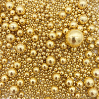 Weraru Edible Bright Gold Pearl Sugar Sprinkles Candy Mixing Size Baking Edible Cake Decorations Cupcake Toppers Cookie Decorating Celebrations Wedding Shower Party Chirstmas Supplies 120G/ 4.2Oz