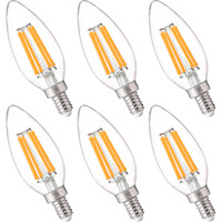 Flsnt 100W Equivalent Led Candelabra Bulbs, 800Lm Dimmable B11 E12 Led Chandelier Light Bulbs, 5.5W, 2700K Soft White, 6 Pack