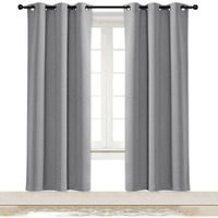 Nicetown Blackout Curtain Blind For Bedroom Thermal Insulated Grommet Blackout Room Darkening Drape/Drapery (Single Panel, W42 X L72 Inches, Silver Grey/Gray)