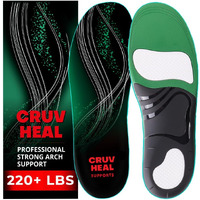220+ Lbs Plantar Fasciitis High Arch Support Insoles Men Women - Orthotic Shoe Inserts - Boot Work Shoe Insole (S, Green)