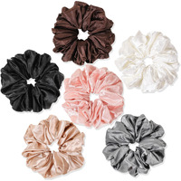 Silk Satin Hair Scrunchies For Women Girls - Big Large Jumbo Scrunchie For Sleep Cute Gaint Oversize Scrunchy For Thick Hair