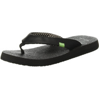 Sanuk Womens Yoga Mat Flip Flop,Black,5 M