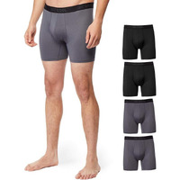 32 Degrees Mens 4-Pack Active Mesh Quick Dry Performance Boxer Brief, 2 Black2 Charcoal