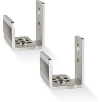 Easelife Sliding Barn Door Bottom Floor Guide,U Shape,Flexible Adjustable Fit Distance,Flush Flat Bottom Design,Wall Mount System,For Door & Cabinet,Brushed Nickle,2 Pack