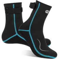 Gimilife Neoprene Socks 3Mm Water Socks For Women Men, Waterproof Diving Wetsuit Socks Sand Socks For Beach Volleyball Snorkeling Surfing Kayaking Swimming Water Sports (High Cut/Black-Aqua, 2Xl)