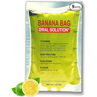 Banana Bag Oral Solution: Electrolyte  Vitamin Powder Packet For Reconstitution In Water To Drink Unsweetened Lemon-Lime 5-Pack
