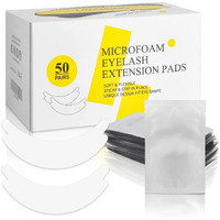 Lashview 50 Pairs Eye Pads,Under Eye Pads For Eyelash Extension,Microfoam Eye Pads,Natural No Hydrogel,Lash Extension Lint Free,Fit Most Eye Shape, Stick Well,Hypoallergenic,Waterproof