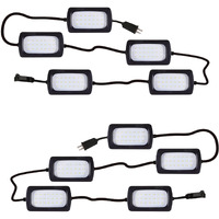 Owleye 50Ft Led String Work Light 85W 8000Lm Waterproof Construction String Lights Linkable Temporary Work Lighting Outdoor Indoor Worklight (5 Light Heads)-2 Pack