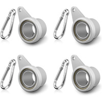 Loretoy Flagpole Ring Set With Bearings, Aluminum Alloy Flag Pole Rings, 360 Rotating Flag Mounting Ring, Spinning Flag Pole Clips Kit With Carabiner For 0.75-1.0 Inch Diameter Flagpole|Silver-4 Pack