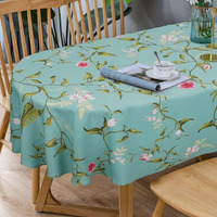 Bnejvif Plum Flower Oval Print Tablecloth, Spring Patterned Oval Tablecloth, Summer Food Network Oval Tablecloth Waterproof Wrinkle Free Durable Tablecloth For Oval Tables 60 X 102 Inch