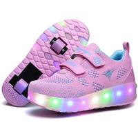 Nsasy Roller Shoes Usb Charge Girls Boys Sneakers With Wheels Led Roller Skates Shoes
