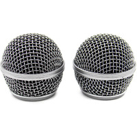 Auear, 2 Pack Microphone Grill Grille Ball Head Replace For Sm58 Beta58 Sm58Lc Sa-M30 Sv100 Rk143G For Pgx2 Slx2