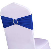 Wensinl Pack Of 100 Wedding Chair Sash, Elastic Chair Bands With Buckle Slider, Chair Bows For Wedding Decorations, Without White Chair Covers (Royal Blue)