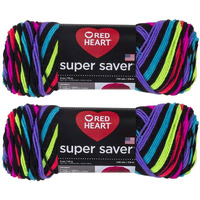 Bulk Buy: Red Heart Super Saver (2-Pack) (Neon, 5 Oz Each Skein)