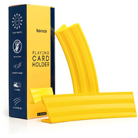 Borico Card Holders For Playing Cards Hands-Free Playing Card Holder For Kids And Adults (Pack Of 2), Portable  Stacked Storage Game Card Tray For Arthritis Patients With A Travel Pouch (Yellow)