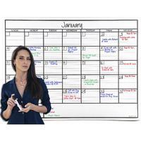 Dry Erase Medium And Large Laminated Wall Calendar, 24 X 36 And 36 X 48 Inches, Never Folded And Reusable Film, Big Laminated Erasable Month Calendar, Jumbo 30 Day Monthly Planner Calendar, Great For Classroom, Home, Office, Boardroom