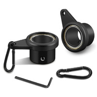 Loretoy Flagpole Ring Set With Bearings, Aluminum Alloy Flag Pole Rings, 360 Rotating Flag Mounting Ring, Spinning Flag Pole Clips Kit With Carabiner For 0.75-1.0 Inch Diameter Flagpole|Black-2 Pack