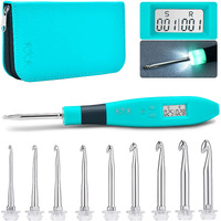 Counting Crochet Hook Set, Ergonomic Crochet Hooks With Led And Digital Stitch Counter, Crochet Kit With 9 Interchangeable Crochet Needle For Crocheting And Knitting