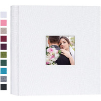 Mublalbum Small Photo Album 4X6 200 Photos Linen Cover Picture Book With Horizontal Pockets For Wedding Family Anniversary And Baby (White)