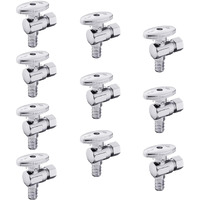 10-Pack Efield Shut Off Valve 14 Turn Angle Stop Valve 38 Od Compression X 12 Pex Chrome Plated Brass