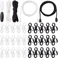 30 Sets Replacement Necklace Cords With Breakaway Clasps Diy Nylon Lanyard Necklace Cord And Plastic Clasp Buckle Breakaway Safety For Pendant(Black, White)