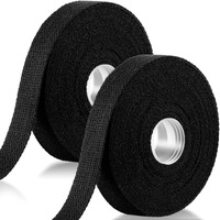 2 Rolls/ 20 Yards Cotton Webbing 1 Inch For Diy Crafts Decoration Heavy Sewing Webbing Home Wrapping Tote Bags Making Outdoor Supplies (Black)