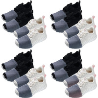 Haysandy 8 Pairs Dance Shoe Covers Over Shoes Dancing Socks For Dancer Women(Dark Gray,Dark Style)