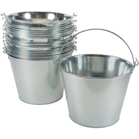 5-Quart Galvanized Pail Beer Bucket 9X9X7 Inches (Pack Of 12)